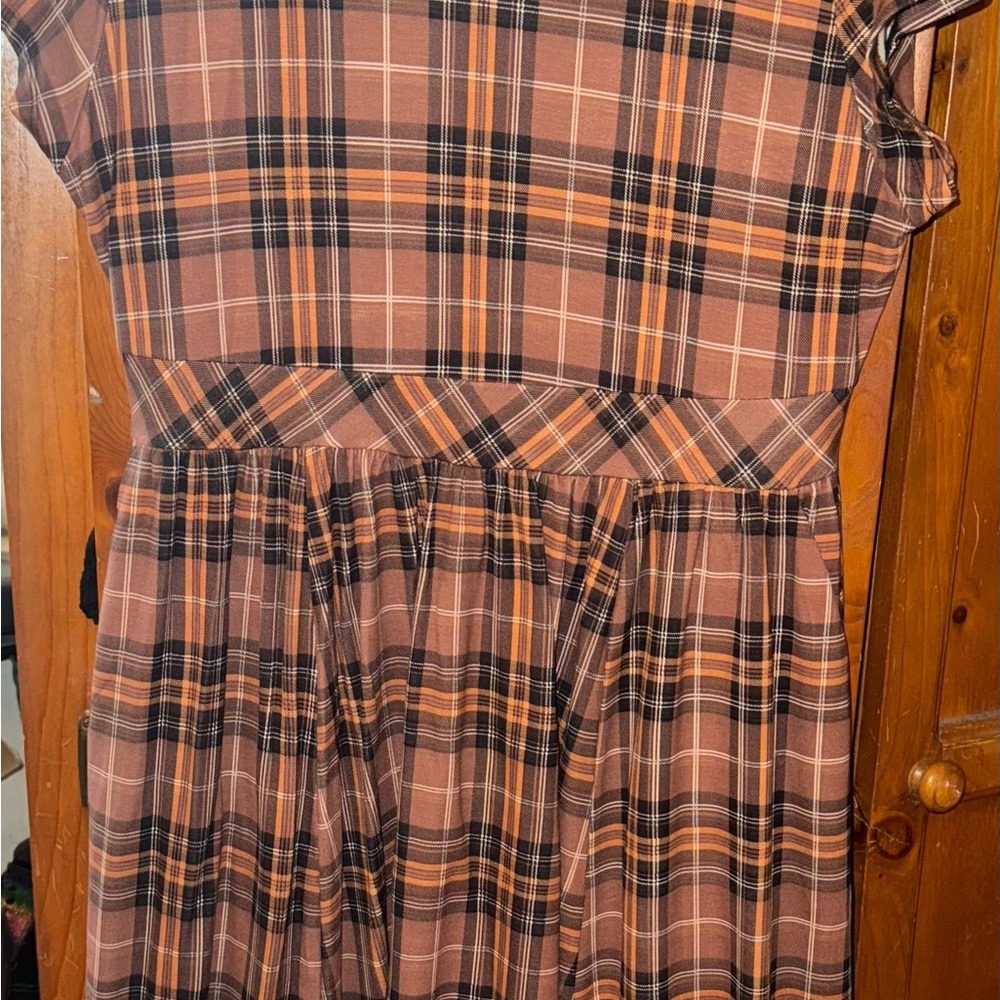Torrid nwt sz O Plaid Brown and Orange Dress